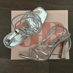 Silver Heeled Sandals